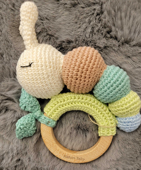 Crochet Baby Rattle Teether Toy