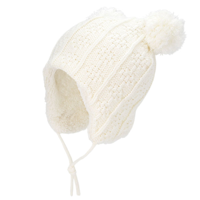 Cream Bear Knit Beanie