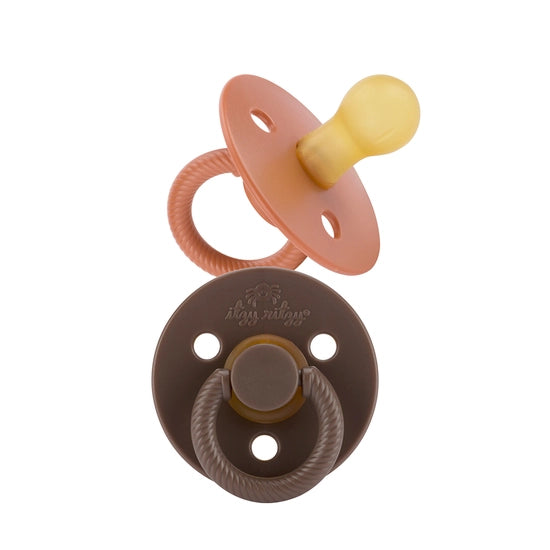 Chocolate & Caramel Natural Rubber Itzy Soother Pacifier - 2 Pack