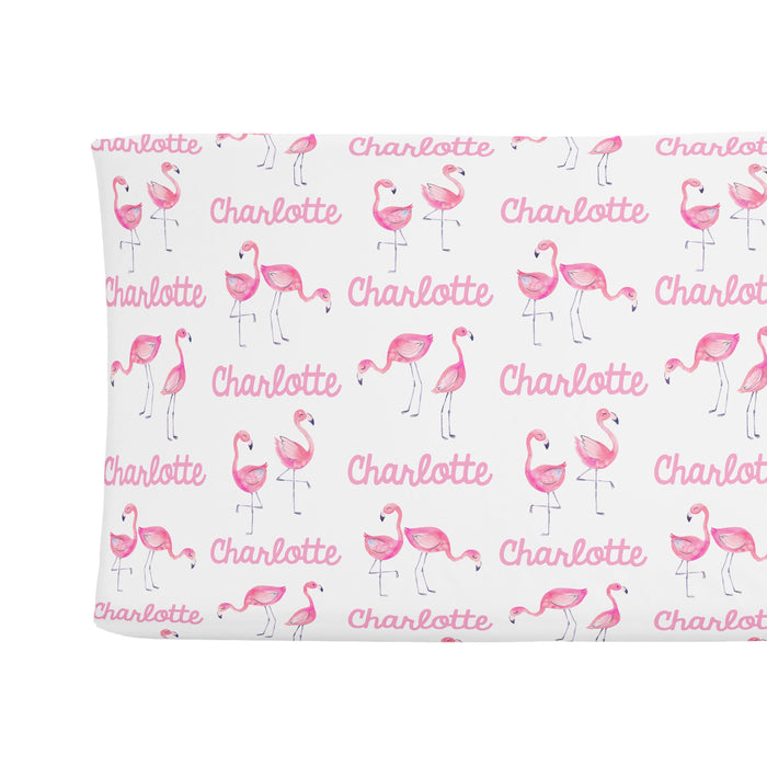Personalized Changing Pad Cover - Flamingo | Sugar + Maple