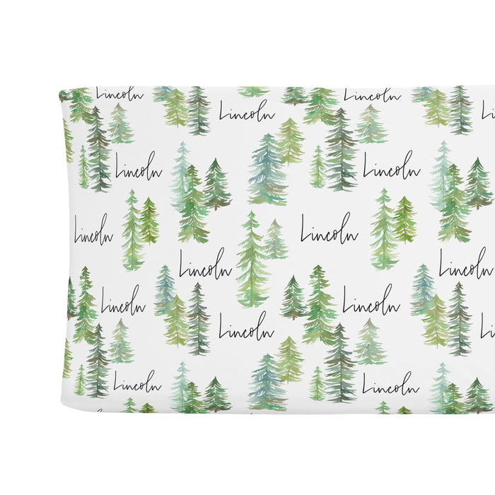 Personalized Changing Pad Cover - Pine Tree | Sugar + Maple