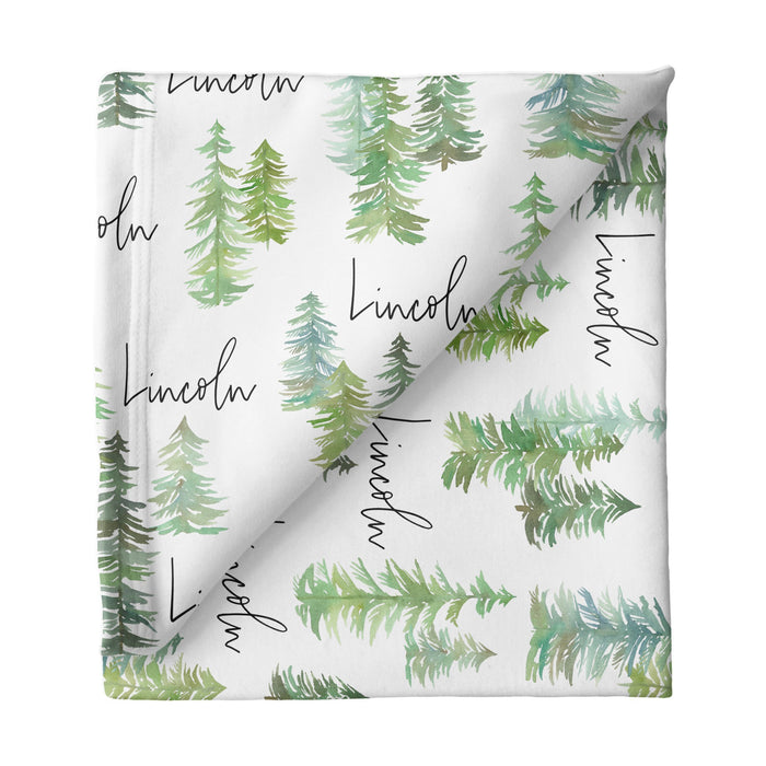 Personalized Small Stretchy Blanket - Pine Tree | Sugar + Maple