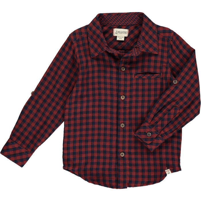 Rust & Navy Plaid Atwood Woven Shirt
