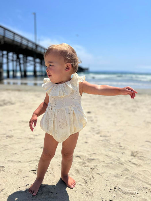 Ivory Eyelet Maya Bubble Romper