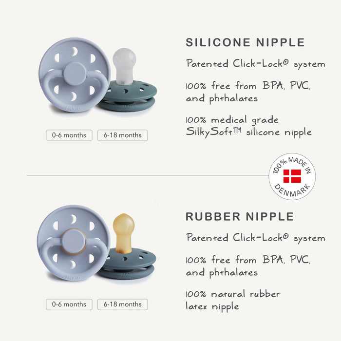 FRIGG Moon Silicone Pacifier 2-Pack - Nature Baby Outfitter