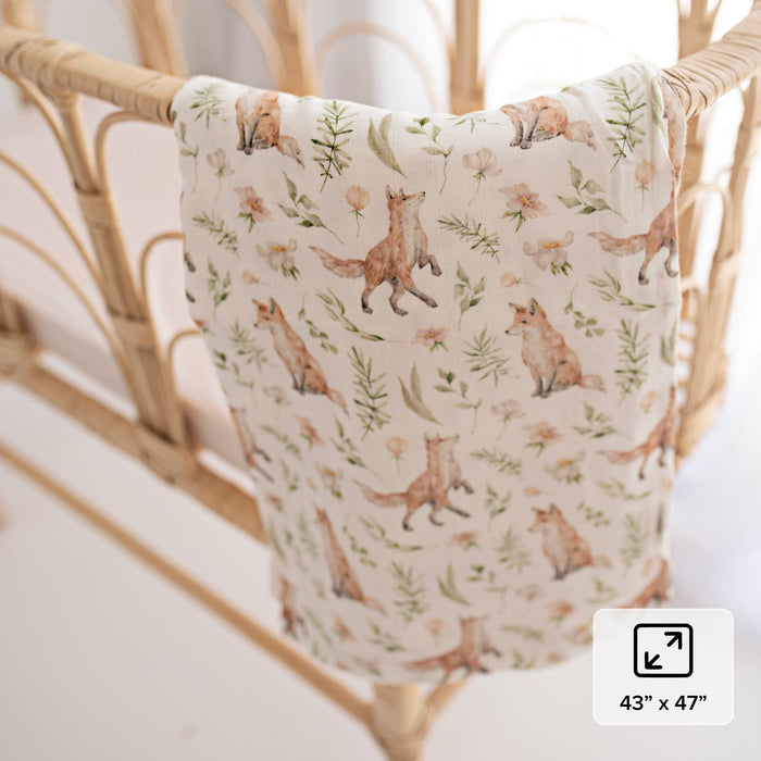 Sage Green & Forest Muslin Swaddle Blankets Set