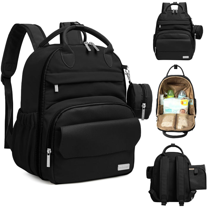 Trendy Black Jumbo Play Diaper Bag Backpack, Baby Bag with Changing Pad - Nature Baby Outfitter