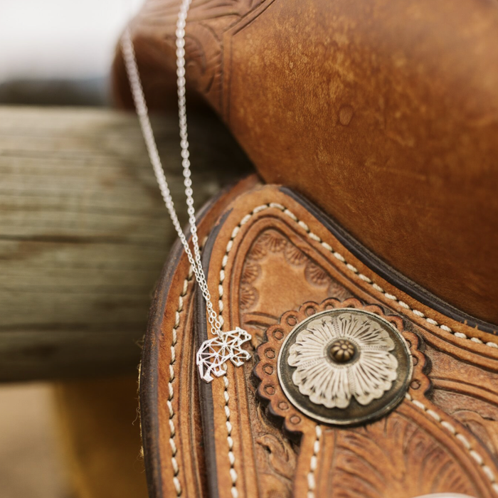 Geo Bear Necklace | Sterling Silver or Gold Filled