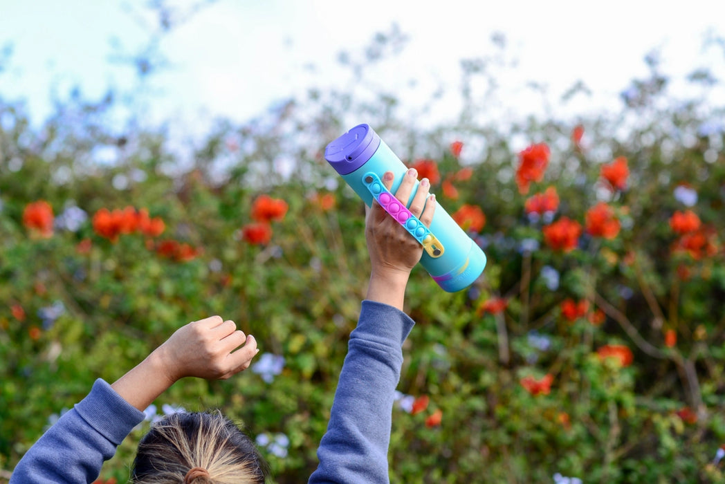 Blue Tie Dye Iconic Pop Water Bottle - 20 oz