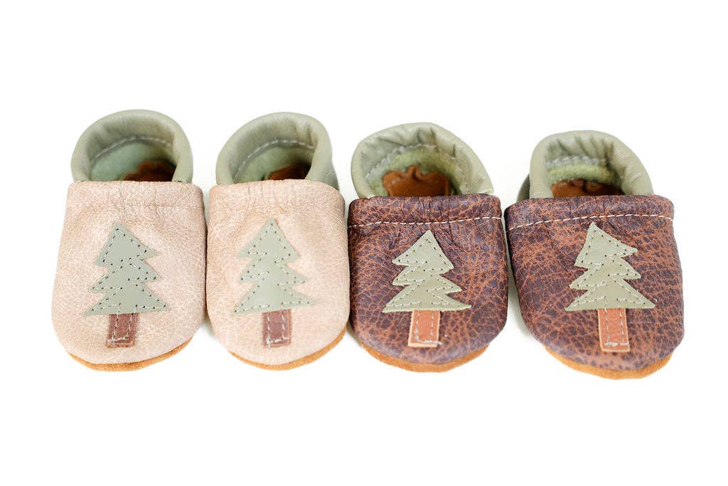 Latte & Sable Pine Fir Trees Leather Shoes  Baby and Toddler