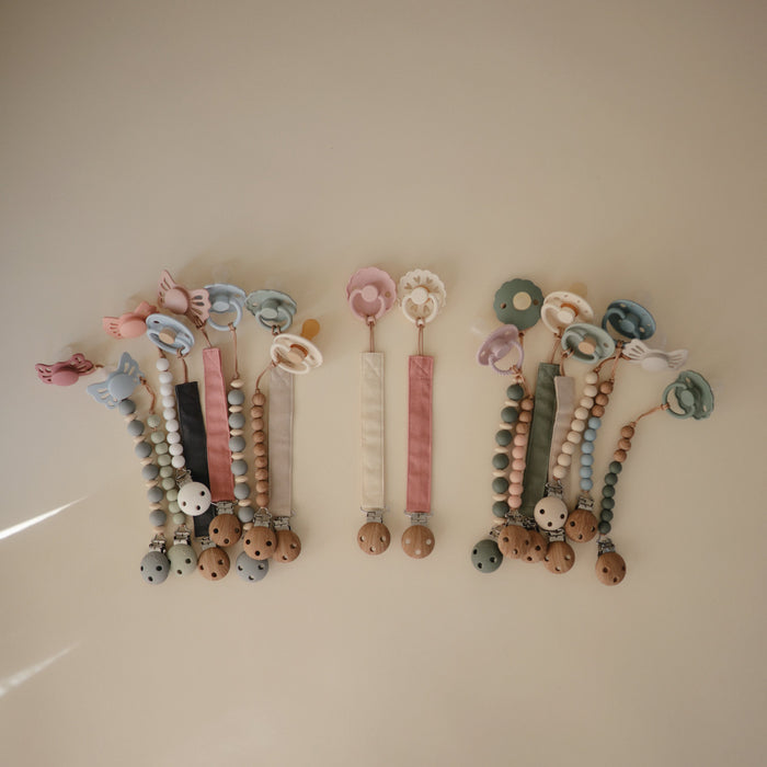 Linen Pacifier Clip 2-Pack - Nature Baby Outfitter