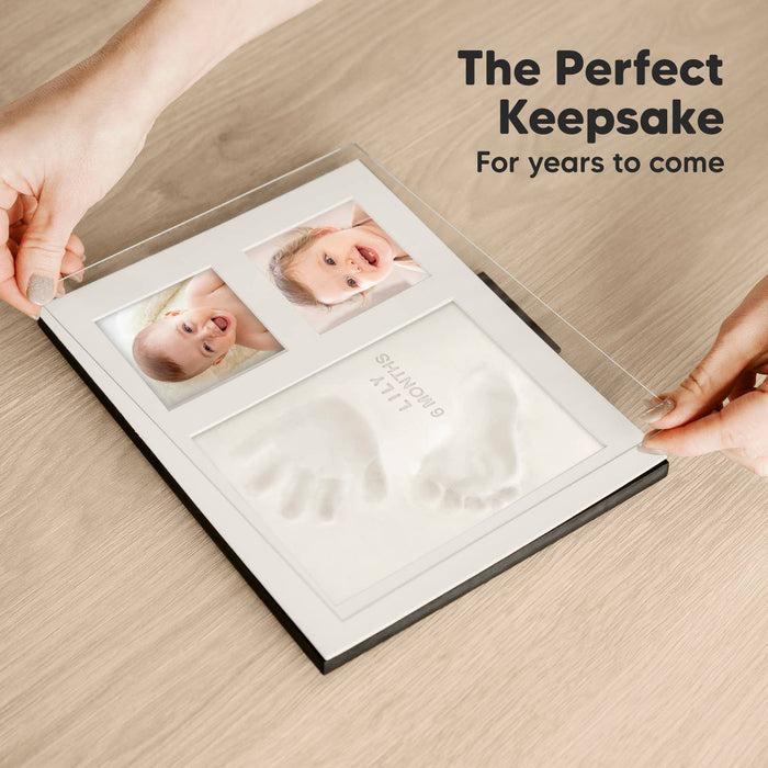 Baby Handprint, Footprint Keepsake Solo Frame: Alpine White