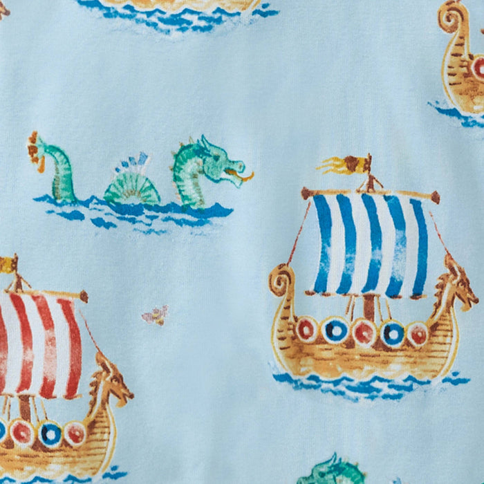 2 Pack Nordic Hero & Viking Ships Organic Cotton Sleeper Footed