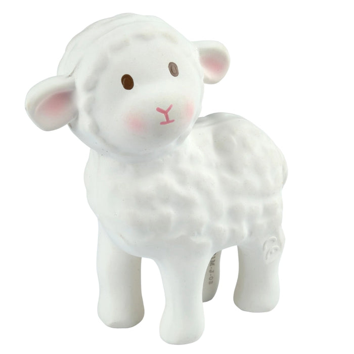 Bahbah the Lamb Organic Rubber Teether, Rattle, Bath Toy