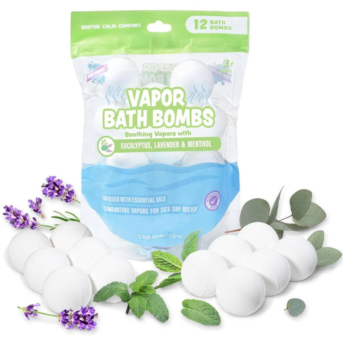 Aromatherapy Vapor Bath Bombs, 12 Pack