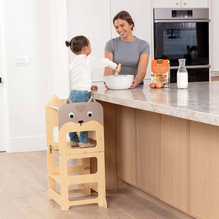 Convertible Toddler Tower - 4-in-1 Montessori Step Stool & Desk