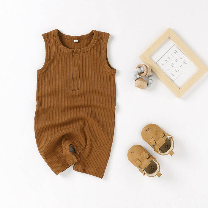 Sleeveless Organic Cotton Knit Romper