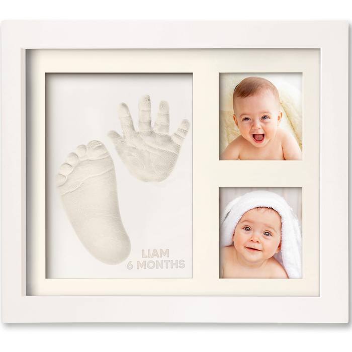 Baby Handprint, Footprint Keepsake Solo Frame: Alpine White