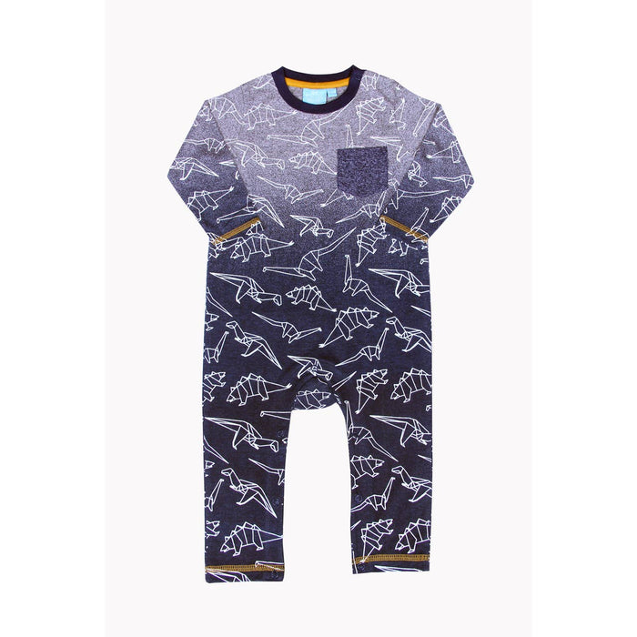 Hendrix Dino Printed Henley Romper