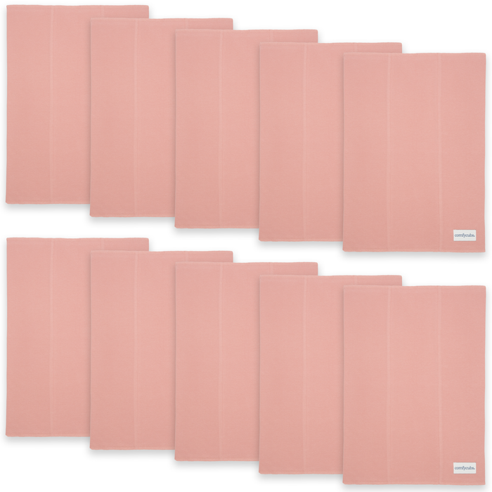 Cotton Burp Cloths in Bold Blush