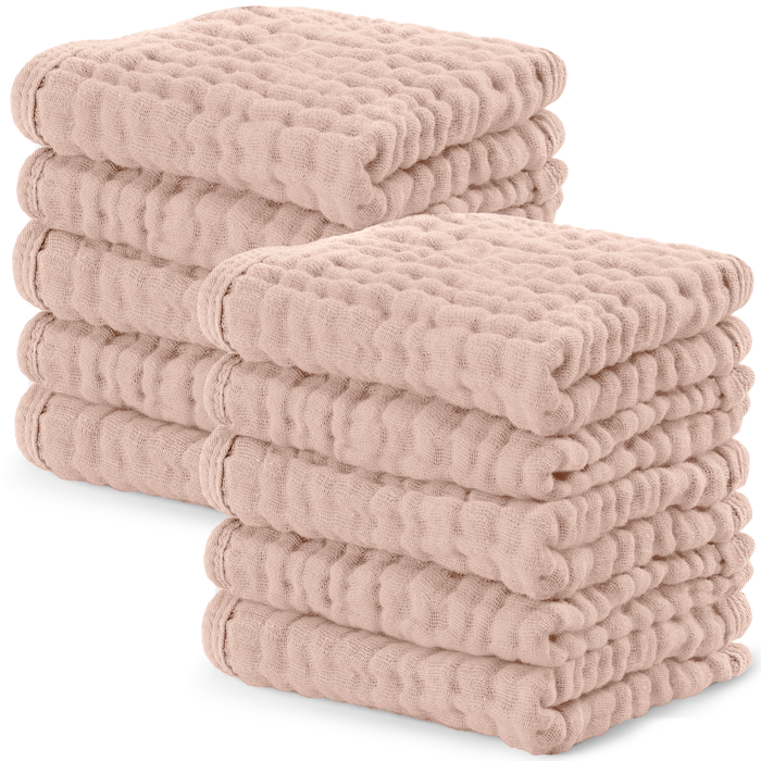 Muslin Washcloths in Blush