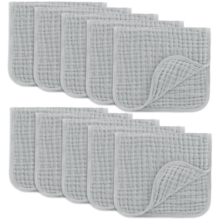 Muslin Burp Cloths in Heather Blue