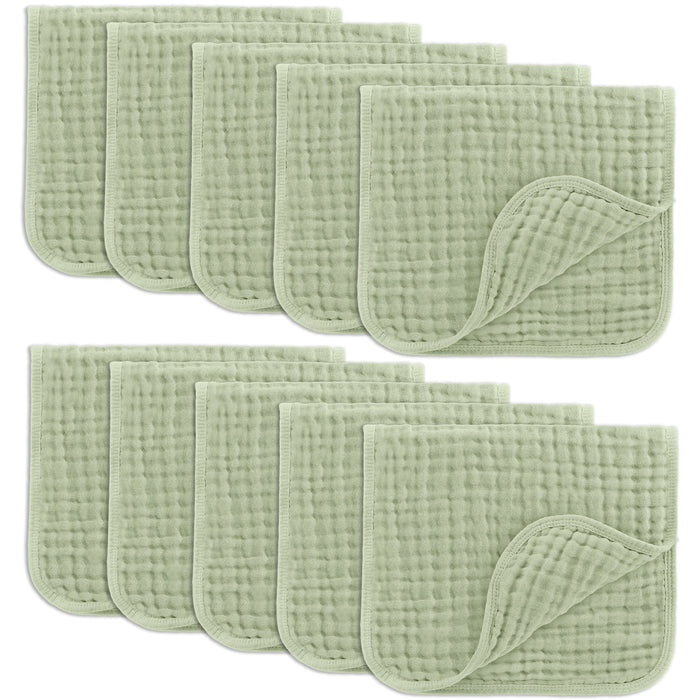 Muslin Burp Cloths in Sage