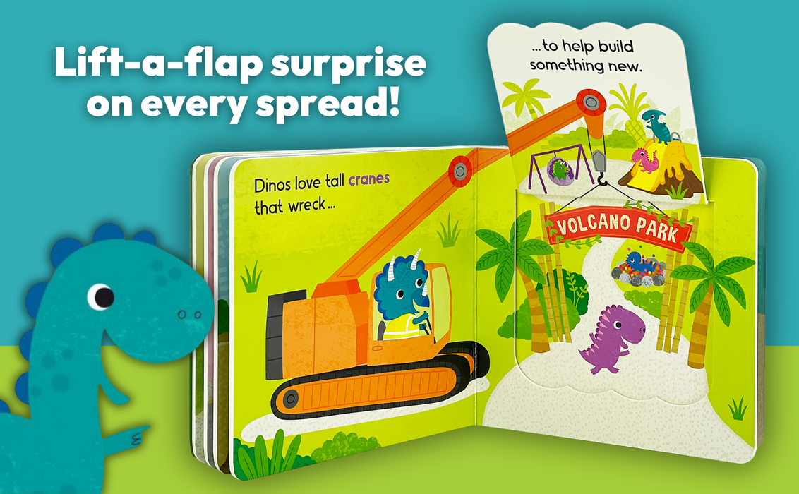Dinos Love Diggers Lift-a-Flap Dinosaur Board Book