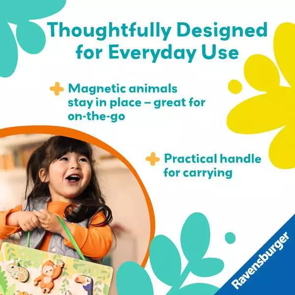 In The Jungle Play+ Magnetic Wooden Count & Play Puzzle