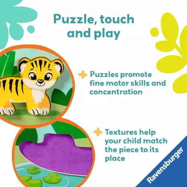 In The Jungle Play+ Magnetic Wooden Count & Play Puzzle