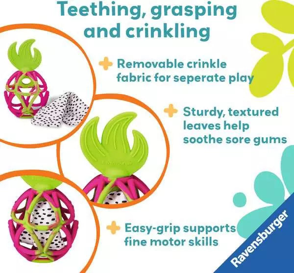 Dragon Fruit Play+ Sensory Crinkle Teether