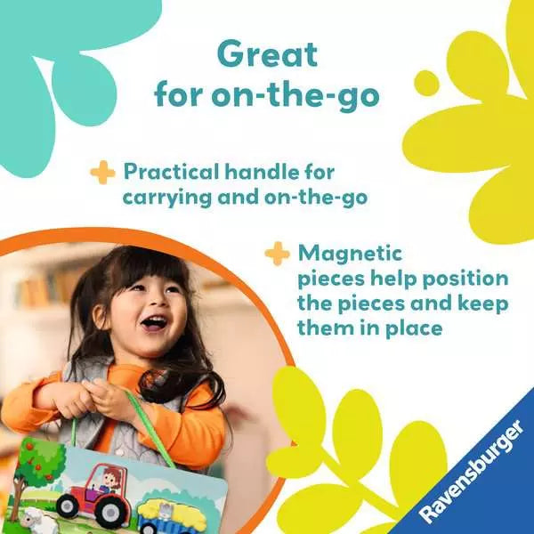 On The Farm Play+ Magnetic Wooden Count & Play Puzzle