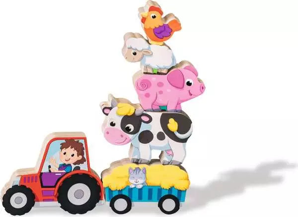 On The Farm Play+ Magnetic Wooden Count & Play Puzzle