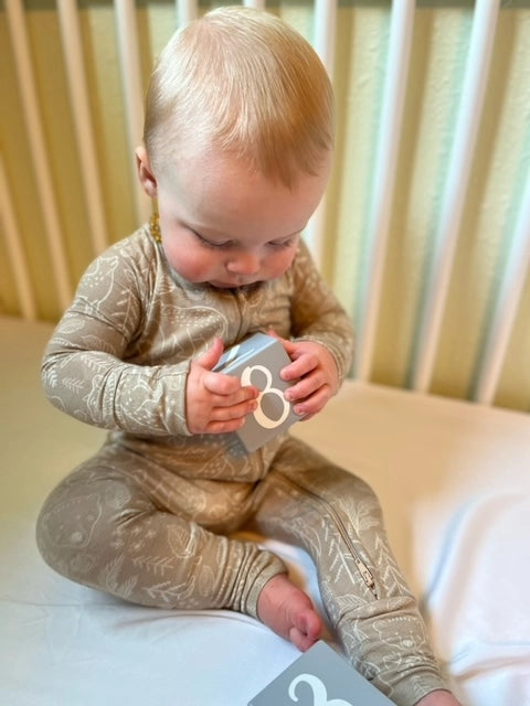 Woodland Taupe Bamboo Convertible Romper/Sleeper