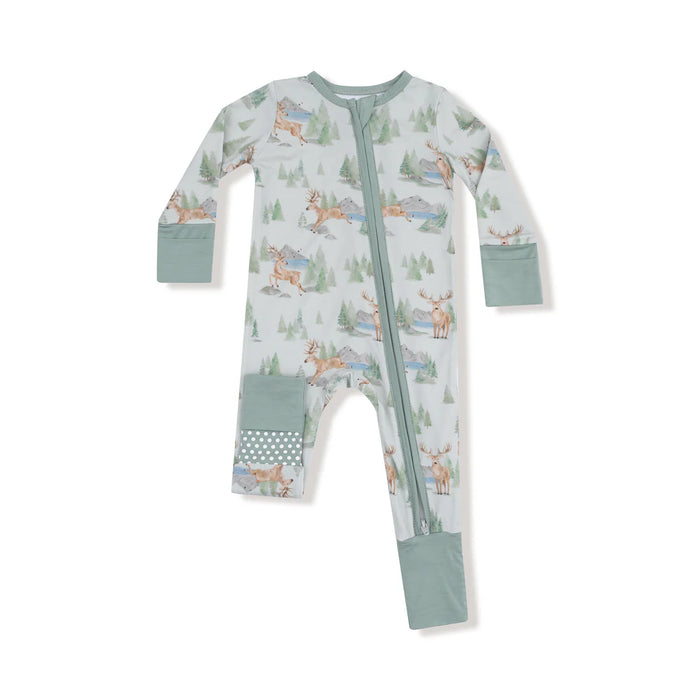 Buck Deer 2 Way Zipper Convertible Romper/Sleeper