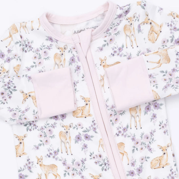 Floral Deer 2 Way Zipper Convertible Romper/Sleeper