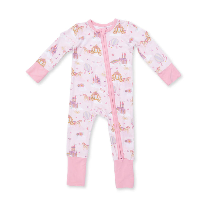 Princess Unicorns & Castle 2 Way Zipper Convertible Romper/Sleeper