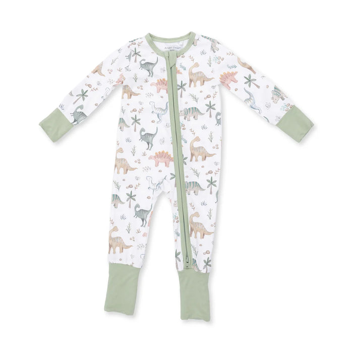 Sweet Baby Dinos 2 Way Zipper Convertible Romper/Sleeper