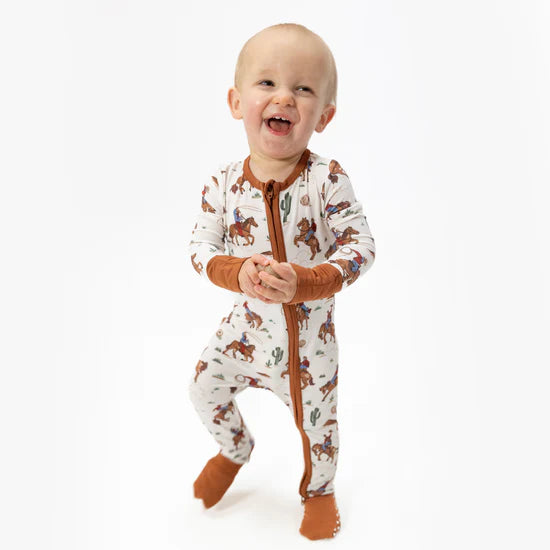 Buckaroo Western 2 Way Zipper Convertible Romper/Sleeper - Nature Baby Outfitter
