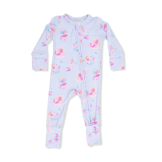 Mermaid Princesses 2 Way Zipper Convertible Romper/Sleeper