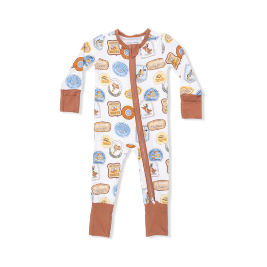 Rodeo Patches 2 Way Zipper Convertible Romper/Sleeper