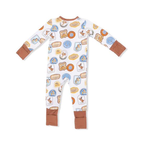 Rodeo Patches 2 Way Zipper Convertible Romper/Sleeper
