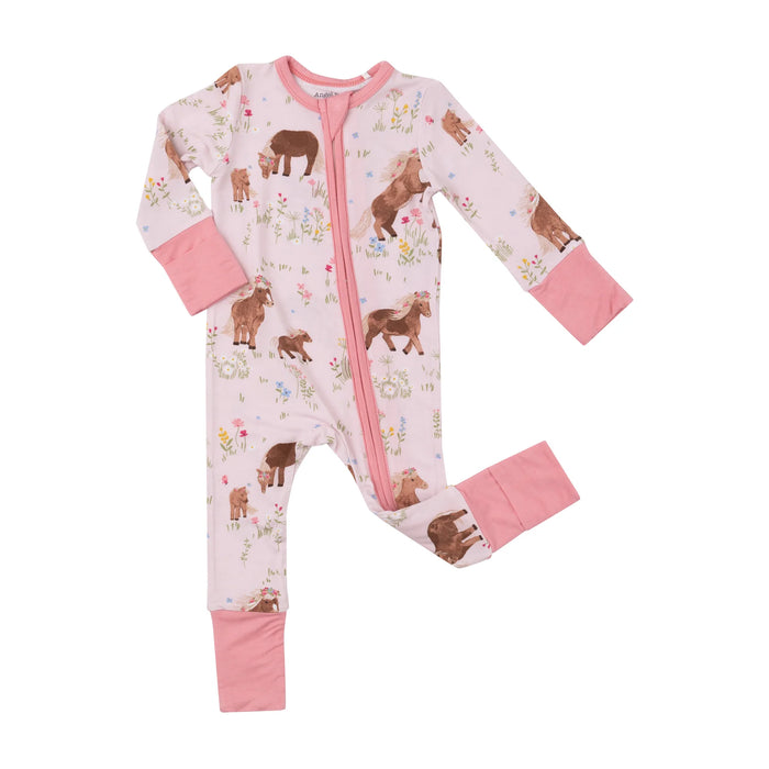 Watercolor Ponies 2-Way Zipper Convertible Pajamas
