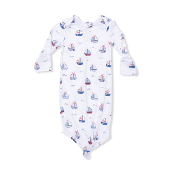 Bubble Sailboats Pink Knotted Gown