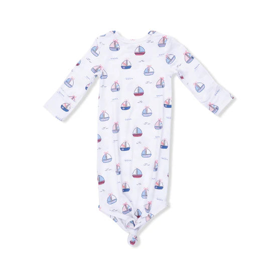 Bubble Sailboats Pink Knotted Gown