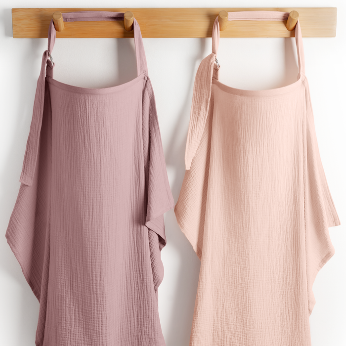 Muslin Nursing Cover, Pack of 2 in Blush and Mauve