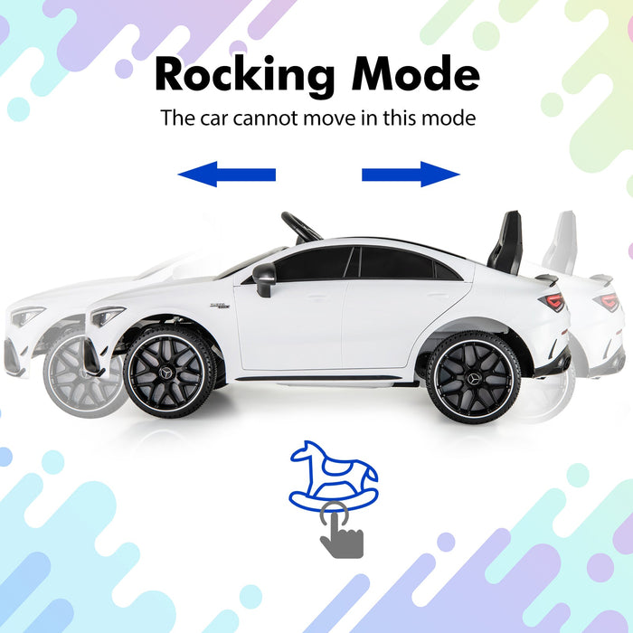 12V Kids Ride on Car Mercedes-Benz AMG CLA 45 with Remote-White