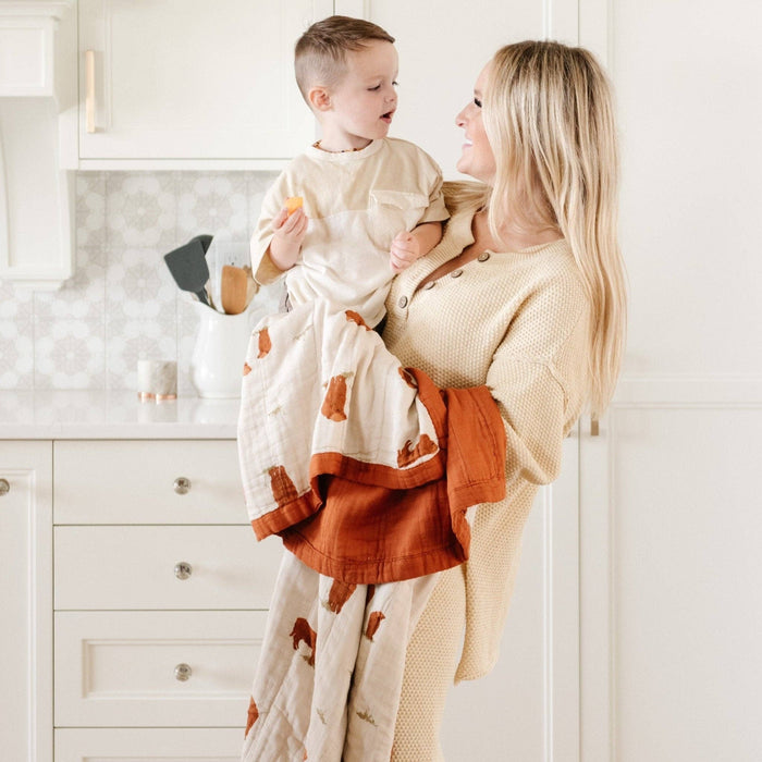 Higland Cow Bamboo Rayon Muslin 4-LAYER Quilts