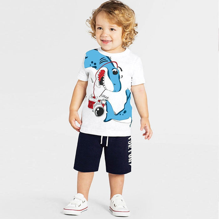 Shark Summer Boy's Short Sleeve T- Shirt