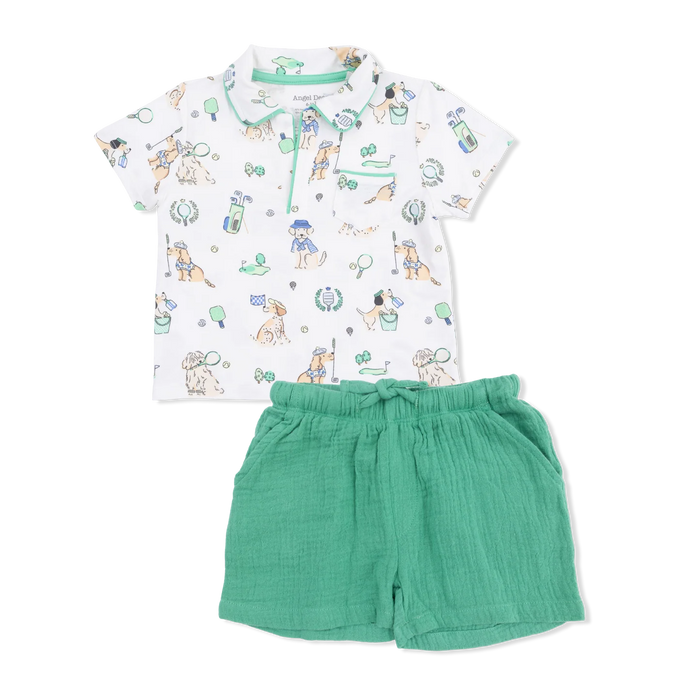 Country Club Dogs Polo & Shorts Set